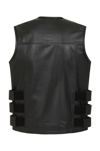 Enforcer Leather Tactical Style Biker Vest by Skintan Leather – Badboy ...