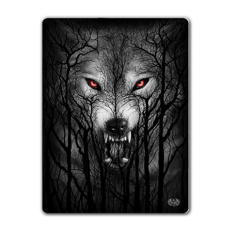 Spiral Forest Wolf - Fleece Blanket With Double Sided Print