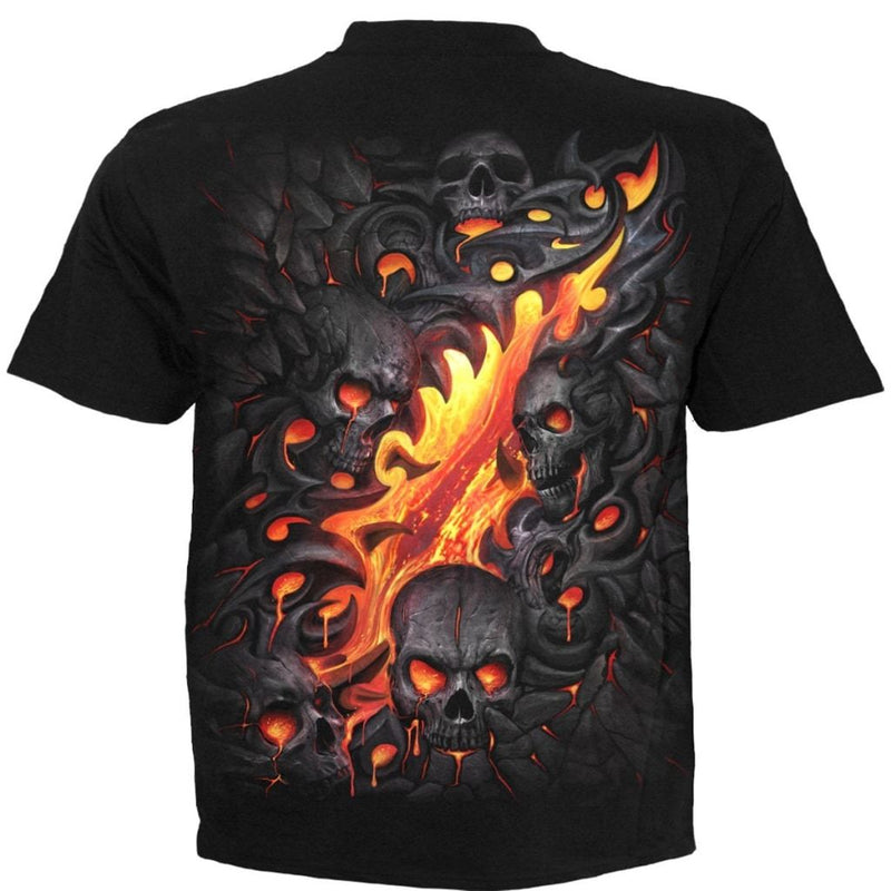 Spiral Skull Lava - T-Shirt Black