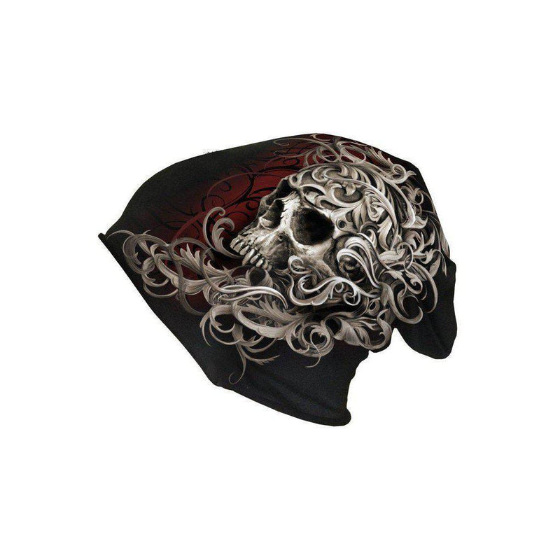 Spiral Skull Shoulder Wrap - Light Cotton Beanies Black