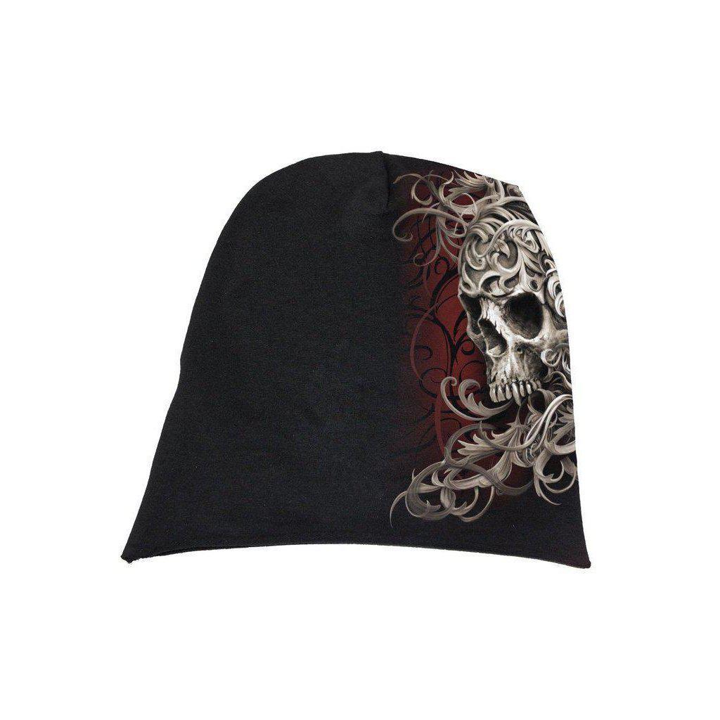 Spiral Skull Shoulder Wrap - Light Cotton Beanies Black