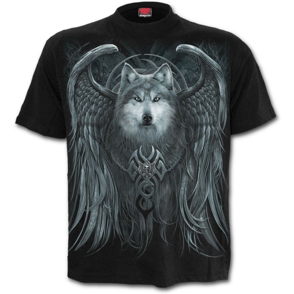 Spiral Wolf Spirit - T-Shirt Black